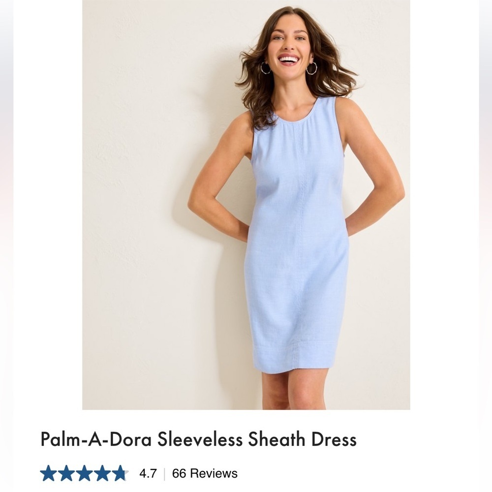 Tommy Bahama Light Blue Linen Sheath Dress - Causal - Vacation - Size XL